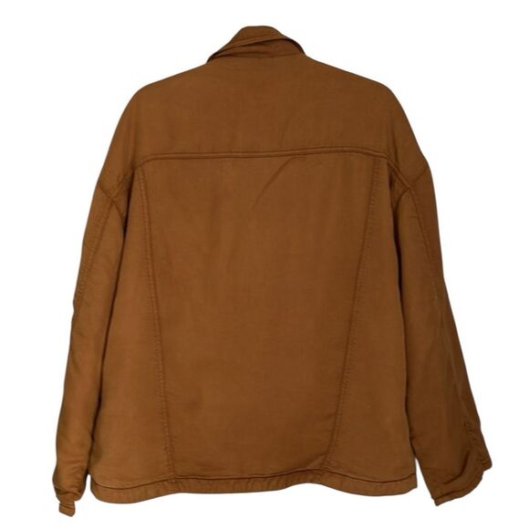 Urban Outfitters Men’s Brown Oversized Quilted Tencel Moto Jacket Size M - Picture 2 of 13